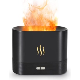 180ml Air Humidifier Essential Oil Diffuser Lamp With Simulated Flame Light Effect
