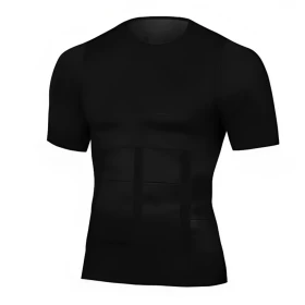 Men-Slimming-Body-Shaper-Compressor TShirt Black-0064